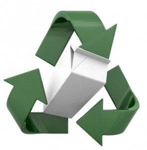 Recycling sign isolated over a white background. Image shot 2009. Exact date unknown.