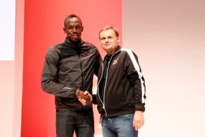 örn Gulden zusammen mit Usain Bolt (l) Foto: RALF ROEDEL / Veröffentlichung nur nach vorheriger Vereinbarung!