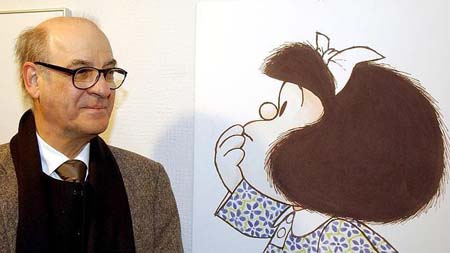 Mafalda, la pequeña niña concienzuda y rebelde ha llevado a su creador, Quino, a convertirse en Premio Príncipe de Asturia ARCHIVO