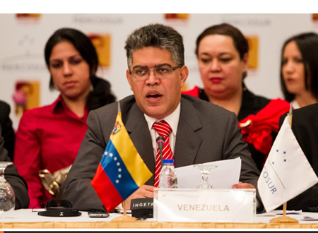 Jaua aseveró que Venezuela confía que el Mercosur “es el espacio de vanguardia económico y comercial” de Latinoamérica y el Caribe