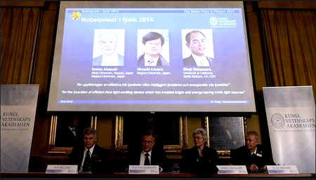 El Premio Nobel de Física 2014 ha recaído este año en los japoneses Isamu Akasaki, Hiroshi Amano y Shuji Nakamura