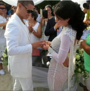 Diosa Canales se casó este domingo en Los Juanes, en Morrocoy, con el ciclista José Roberto Rojas,