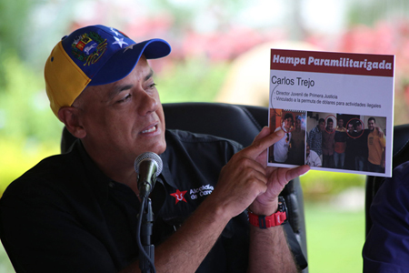 En rueda de prensa, el presidente del Comando de Campaña Bolívar – Chávez, Jorge Rodríguez, ofreció detalles de los supuestos vínculos entre los presuntos asesinos intelectuales y materiales de Liana Hergueta.
