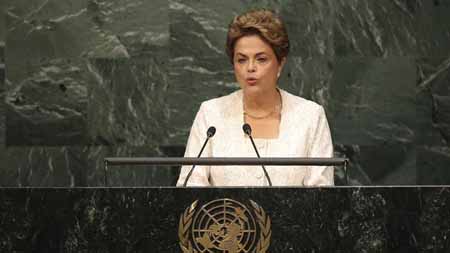 La mandataria brasileña durante su alocución en la ONU