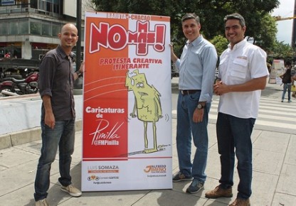 La exposición de 20 caricaturas del artista reflejan las diversas problemáticas que viven día a día los criollos.CORTESÍA